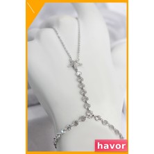 Havor Gümüş Renk Pirinç Zirkon Taşlı Deniz Yıldızı Model Şahmeran Kolye