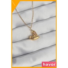 Havor Zirkon Taşlı Kalp Şekilli Kolye 316L Çelik
