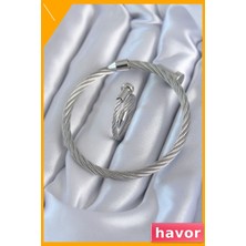 Havor Paslanmaz Çelik Erkek Bileklik ve Yüzük Seti Sarmal Desenli