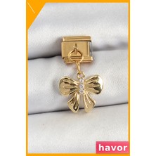 Havor Fiyonk Desenli Zirkon Taşlı Sallantılı Bileklik Aksesuarı