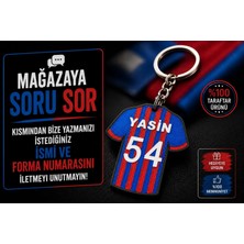 YSN Sounds Isimli Taraftar Anahtarlık , Kişiye Özel - Hediyelik Isimli Forma Araç Anahtarlık - Isimli Bordo Mavi Anahtarlık
