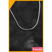 Havor Erkek 316L Çelik Venetian Zincir Kolye 55CM Gümüş