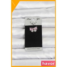 Havor Pembe Fiyonk Model 316L Cerrahi Çelik Göbek Piercing