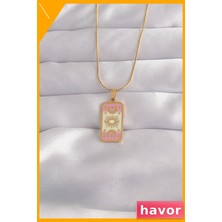Havor Kararmaz Paslanmaz Çelik Ay Figürlü Tarot Kolye