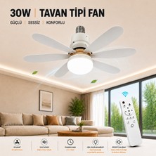Raylax Tavan Vantilatörü 30W LED 3 Renk Modu ve 3 Hız Modu Kumandalı Tavan Vantilatörlü Sogutucu LED Ampul