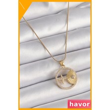 Havor Zirkon Taşlı Yıldız Işlemeli Kadın Kolye 45CM Zincir