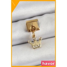 Havor Zirkon Taşlı Kraliçe Tacı Tasarımı Sallantılı Bileklik Aksesuarı