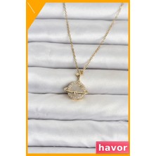 Havor Paslanmaz Çelik Gezegen Model Kolye 45CM Altın Rengi