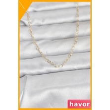 Havor Kalp Desenli 60 cm Uzunlukta Kadın Kolye Altın Renk Kaplama