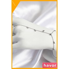 Havor Pirinç Zirkon Taşlı Sallantılı Kadın Kolye Modeli