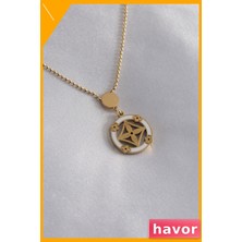 Havor Kararmaz Paslanmaz Çelik Çiçek Desenli Kadın Aksesuarı