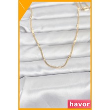 Havor 60 cm Uzunluğunda 14K Altın Renk Kaplamalı Kadın Kolye