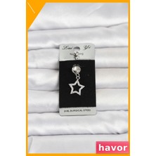 Havor Sallantılı Yıldız Model Göbek Piercing 316L Cerrahi Çelik