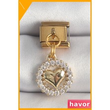 Havor Kalp Şekilli Zirkon Taşlı Sallantılı Bileklik Aksesuarı