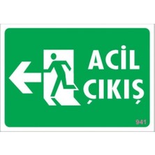 Belirtilmemiş Pvc Levha Quot;acil Çıkışquot; 17,50X25 cm 941 Nolu