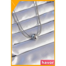 Havor Kararmaz Paslanmaz Çelik Kolye 45CM Zincir Uzunluğu