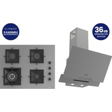 Ferre Gri 2'li Döküm Izgara Silentart  Ankastre Set SC408-WFA+D065-SA 65 cm Ocak