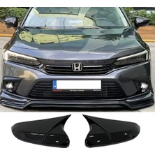 TMZ Garage 2022+HONDA Civic Fe Batman Yarasa Ayna Kapağı Kaplama Piano Black