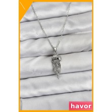 Havor Paslanmaz Çelik Deniz Anası Modeli Zirkon Taşlı Kolye 45CM