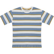 Civil Boys Basic Dokulu Çizgili 6-9 Yaş Tişört - Mavi