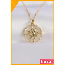 Havor Zirkon Taşlı Oval Kolye 45CM Zincir Uzunluğu