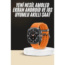  akıllı saat unısex zarif görünümlü titanyum kasa amoled ekran müzik dinleme