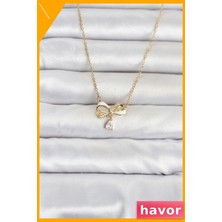 Havor Paslanmaz Çelik Fiyonk Kolye 45CM Altın Rengi