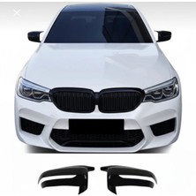 TMZ Garage 2017+BMW 5 Serisi G30 Yarasa Ayna Kapak Parlak Siyah