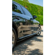 TMZ Garage Audi A4 B9 S Line Yan Marşpiyel 2019-2024 | Parlak Siyah Sportif Yan Etek Seti