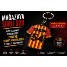YSN Sounds Isimli Taraftar Anahtarlık , Kişiye Özel - Hediyelik Isimli Forma Araç Anahtarlık - Isimli Sarı Kırmızı Anahtarlık