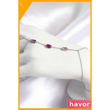 Havor Pirinç Zirkon Taşlı Dikdörtgen Şahmeran Kadın Bilekliği