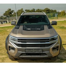 TMZ Garage Volkswagen Amarok 2022+ Kaput Scoop Kabartma Kaplama Seti 3 Parça | Mat Siyah | Yeni Kasa Uyumlu