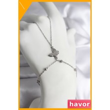 Havor Kadınlar Için Paslanmaz Çelik Şahmeran Kelebek Modeli
