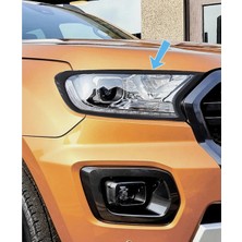 TMZ Garage Ford Ranger T7 T8 Far Koruma Çerçevesi Seti | Ön Far Çerçevesi Kaplama / Trim – Siyah