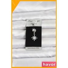 Havor Sallantılı Kutup Yıldızı Model Göbek Piercing 316L Cerrahi Çelik