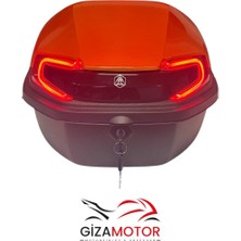 Giza Motor Işıklı Sırt Dayamalı Motosiklet Çantası Turuncu 33 Lt