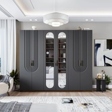 Velmo Aspen 6 Kapaklı Gardırop (Antrasit)