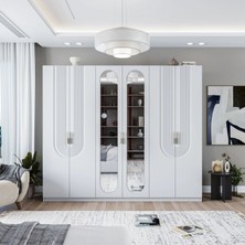 Velmo Aspen 6 Kapaklı Gardırop (Beyaz)