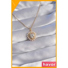 Havor Paslanmaz Çelik Kalp Tasarımlı Kolye 45CM Zincir Uzunluğu