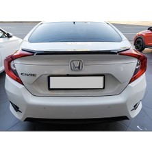 TMZ Garage Honda Civic 2012+ Geniş Spoiler Bagaj Üstü Abs Plastik Piano Black