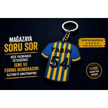 YSN Sounds Isimli Taraftar Anahtarlık , Kişiye Özel - Hediyelik Isimli Forma Araç Anahtarlık - Isimli Sarı Lacivert Anahtarlık