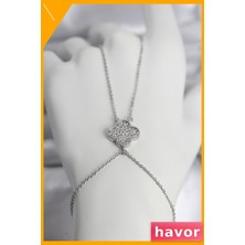 Havor Yonca Model Şahmeran Pirinç Kadın Kolye Gümüş Renk