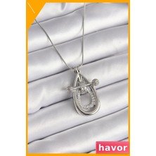 Havor Paslanmaz Çelik Damla Kolye Zirkon Taşlı Kadın Aksesuarı