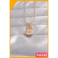 Havor Kararmaz Paslanmaz Çelik Tarot Kolye Ay Figürlü