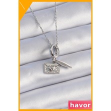Havor Paslanmaz Çelik Kalp Detaylı Kadın Kolye 45CM Zincir