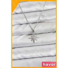 Havor Paslanmaz Çelik Kutup Yıldızı Zirkon Taşlı Kolye 45CM