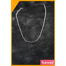 Havor Erkek 316L Çelik Ince Venetian Zincir Kolye 55CM Gümüş