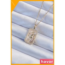 Havor Zirkon Taşlı Tarot Kolye 316L Çelik Yüz Figürü