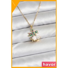 Havor Paslanmaz Çelik Zincirli Yılbaşı Çan Desenli Kadın Kolye