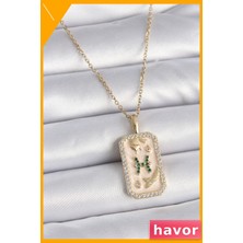 Havor Zirkon Taşlı Kadın Kolye 45CM Zincir Uzunluğu Kararmaz Çelik